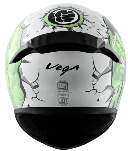 Vega Bolt Marvel Hulk Edition White Green Helmet