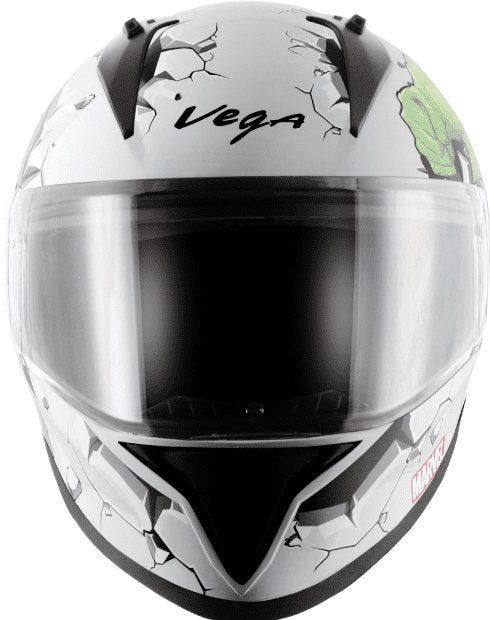 Vega Bolt Marvel Hulk Edition White Green Helmet