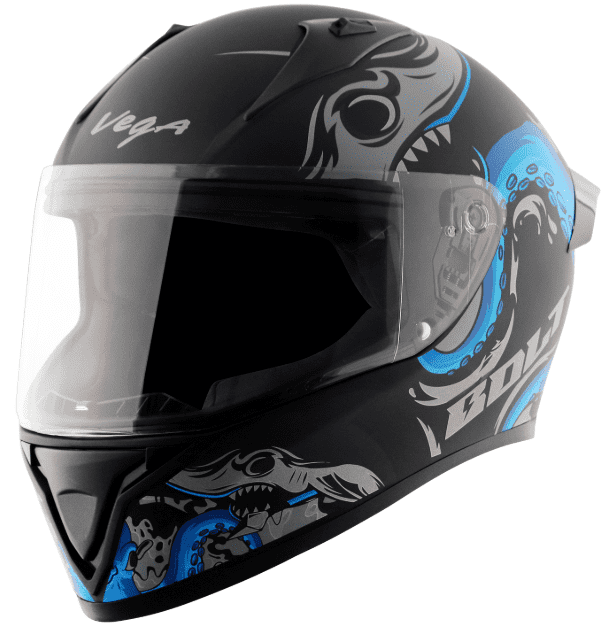 Vega Bolt Octopus Dull Black Blue Helmet