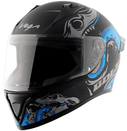 Vega Bolt Octopus Dull Black Blue Helmet