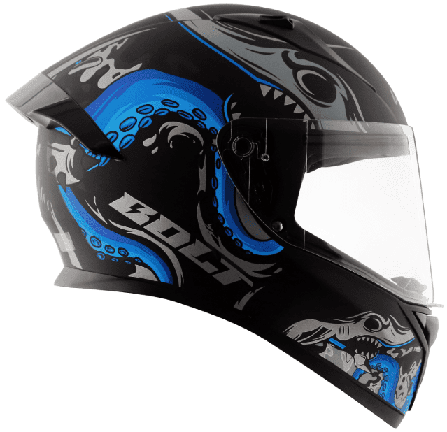 Vega Bolt Octopus Dull Black Blue Helmet