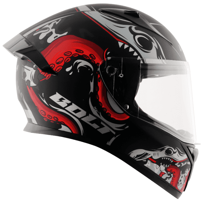 Vega Bolt Octopus Dull Black Red Helmet