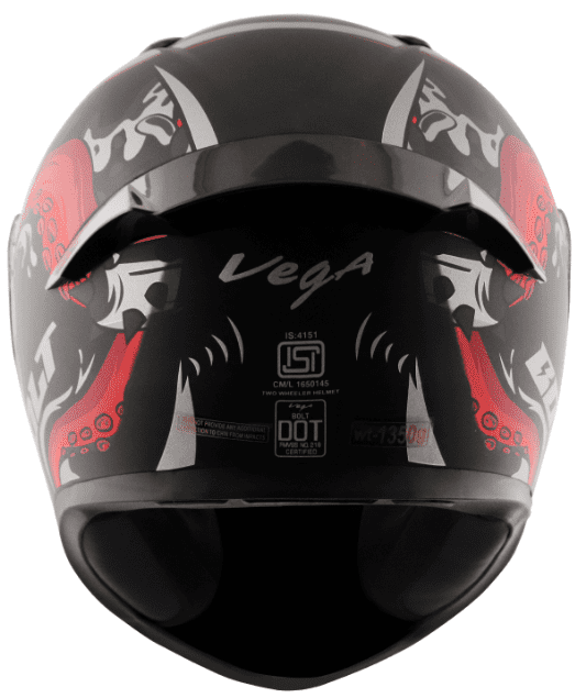 Vega Bolt Octopus Dull Black Red Helmet
