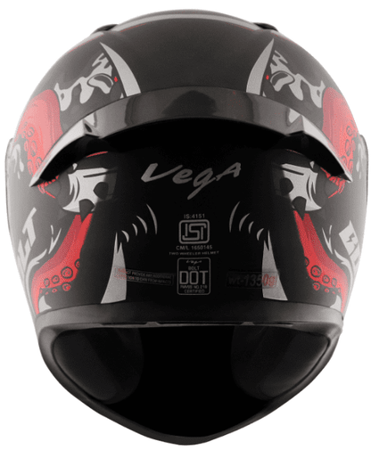 Vega Bolt Octopus Dull Black Red Helmet