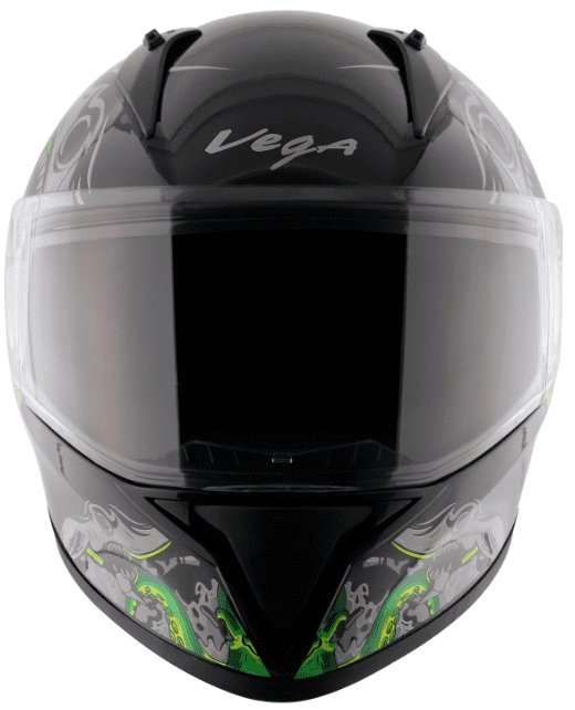 Vega Bolt Octopus Black Neon Green Helmet