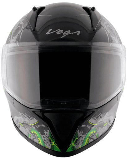 Vega Bolt Octopus Black Neon Green Helmet