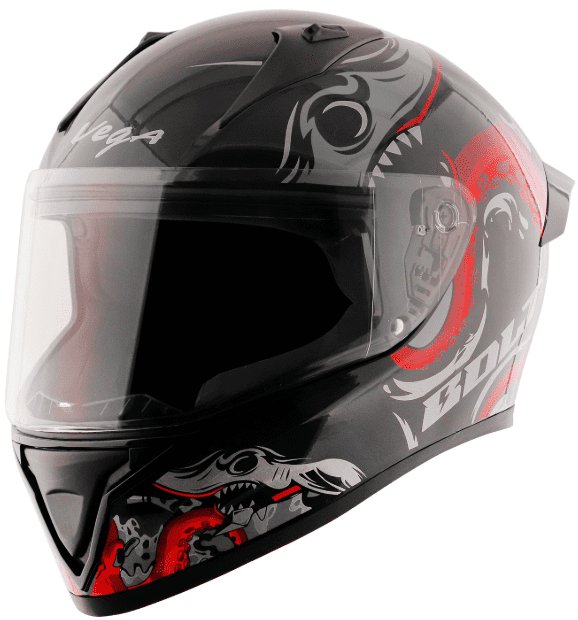 Vega Bolt Octopus Black Red Helmet
