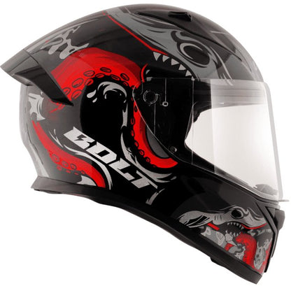 Vega Bolt Octopus Black Red Helmet