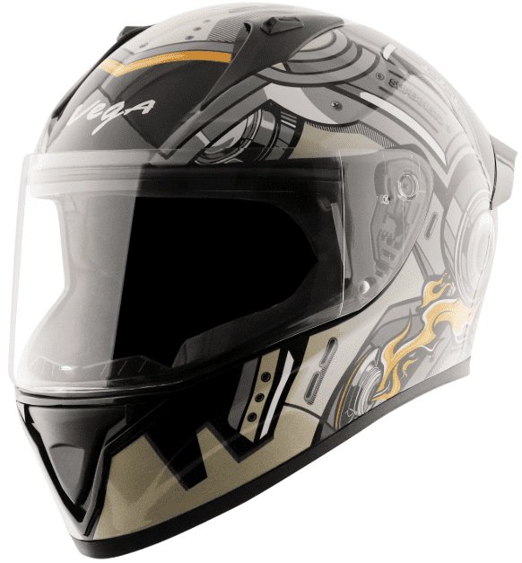 Vega Bolt Superhero Black Grey Helmet