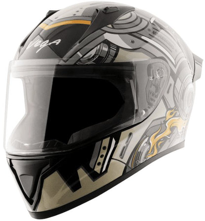 Vega Bolt Superhero Black Grey Helmet