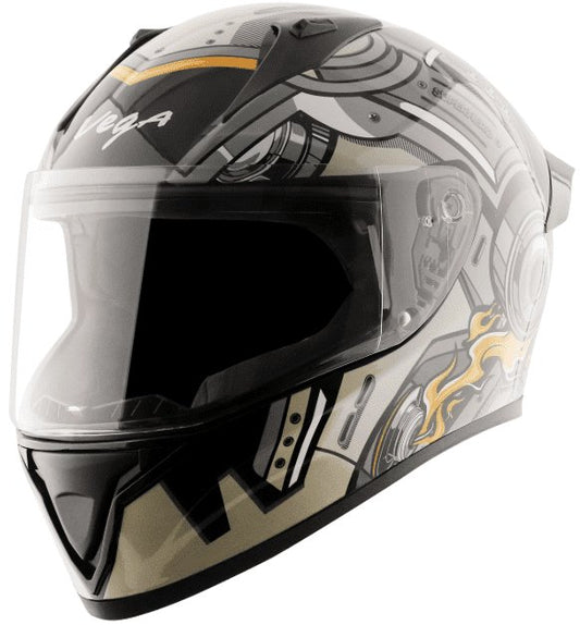 Vega Bolt Superhero Black Grey Helmet