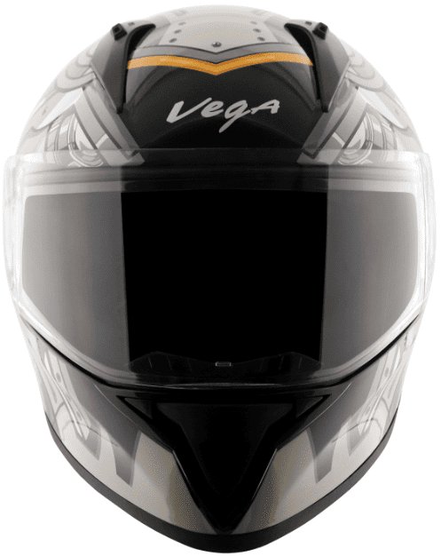 Vega Bolt Superhero Black Grey Helmet