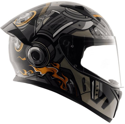 Vega Bolt Superhero Black Grey Helmet