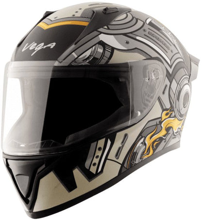 Vega Bolt Superhero Dull Black Grey Helmet