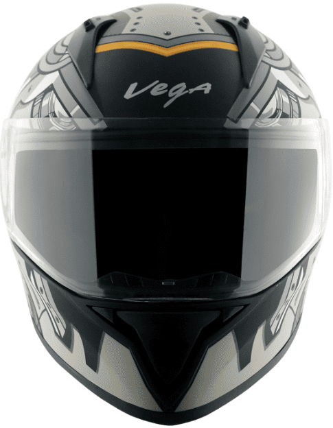 Vega Bolt Superhero Dull Black Grey Helmet