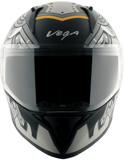 Vega Bolt Superhero Dull Black Grey Helmet