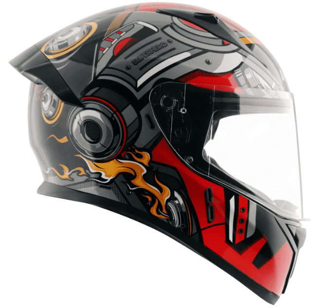 Vega Bolt Superhero Black Red Helmet
