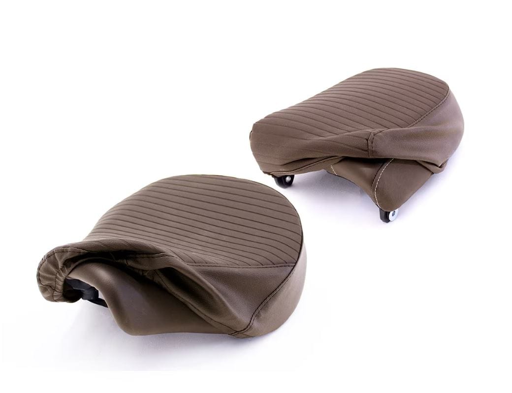 Brown Pleated Seat Cover for Meteor 350