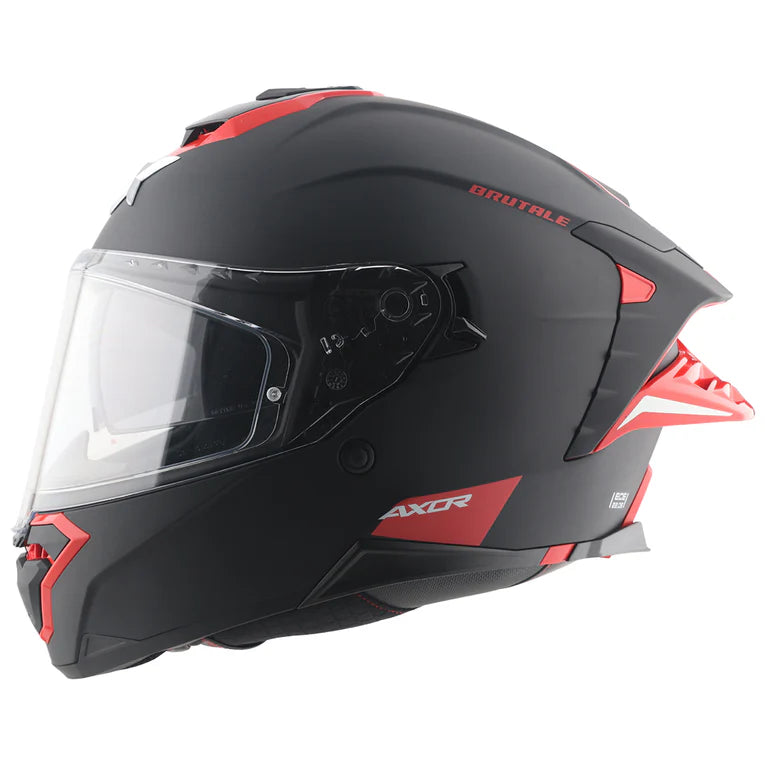 Axor Brutale Corsa Dual Spoiler Dull Black Red Helmet