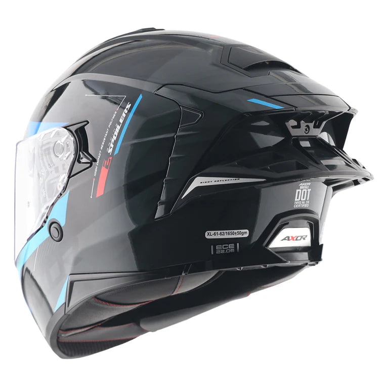 Axor Brutale Kryptic Dual Spoiler Black Blue Helmet
