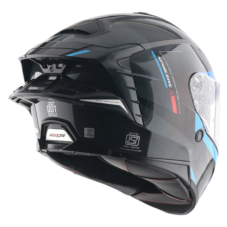 Axor Brutale Kryptic Dual Spoiler Black Blue Helmet