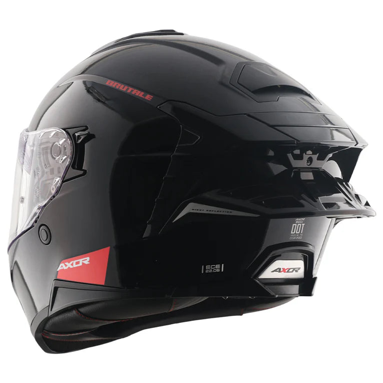 Axor Brutale Solid Colors Dual Spoiler Black Helmet