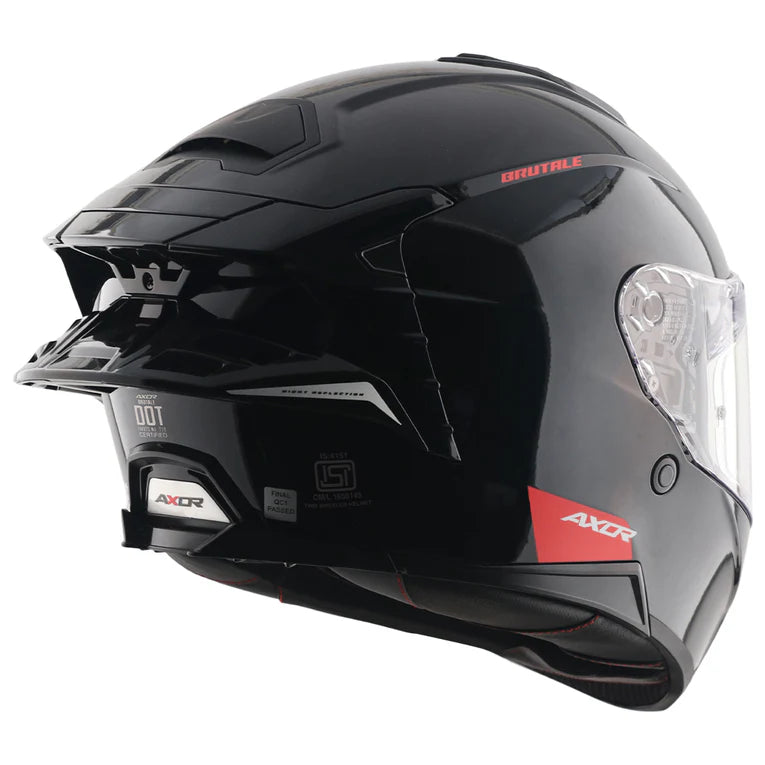 Axor Brutale Solid Colors Dual Spoiler Black Helmet