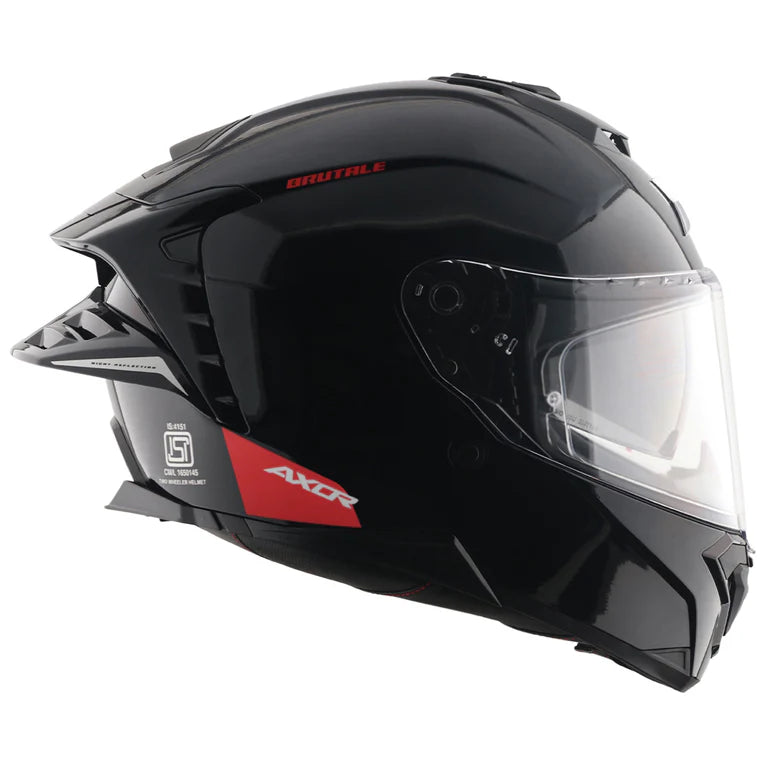 Axor Brutale Solid Colors Dual Spoiler Black Helmet