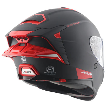 Axor Brutale Corsa Dual Spoiler Dull Black Red Helmet