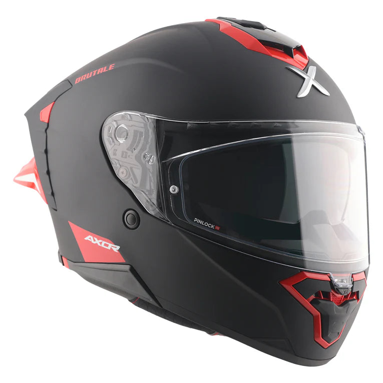 Axor Brutale Corsa Dual Spoiler Dull Black Red Helmet
