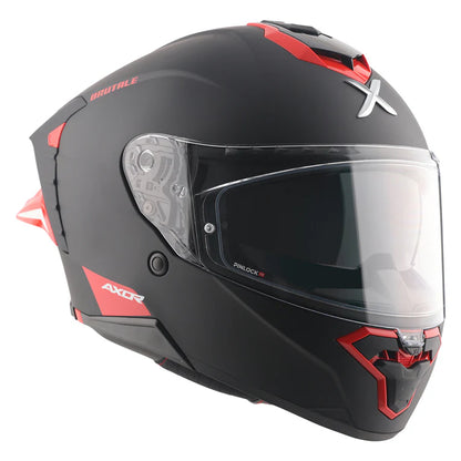 Axor Brutale Corsa Dual Spoiler Dull Black Red Helmet