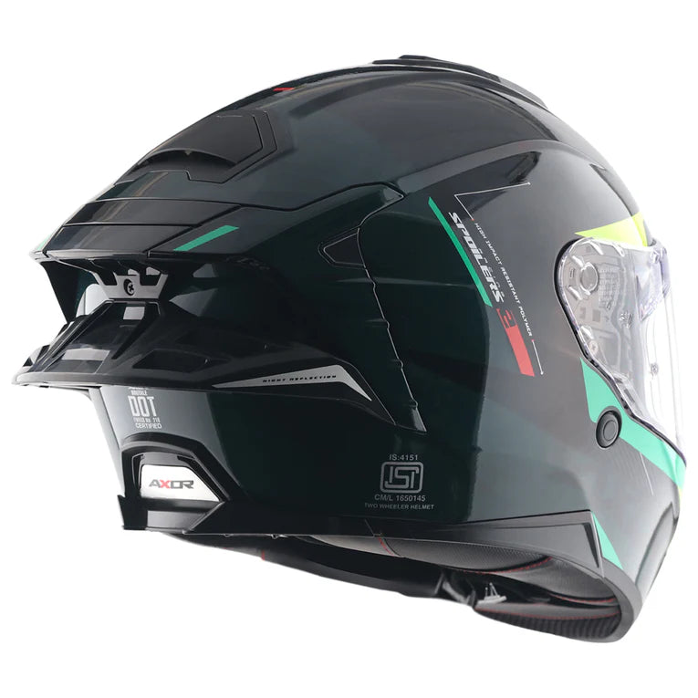 Axor Brutale Kryptic Dual Spoiler Black Green Helmet
