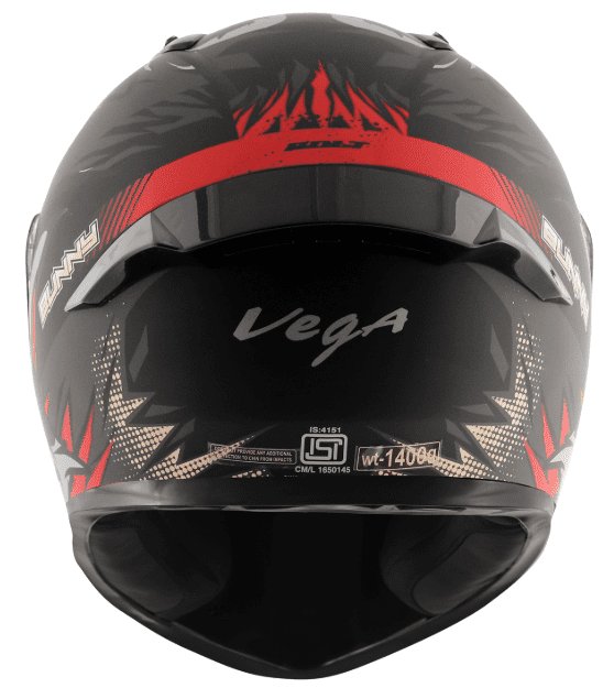 Vega Bolt Bunny Dull Black Red Helmet