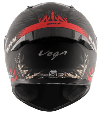 Vega Bolt Bunny Dull Black Red Helmet