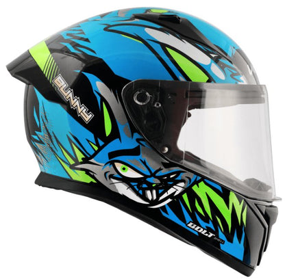 Vega Bolt Bunny Black Neon Blue Helmet