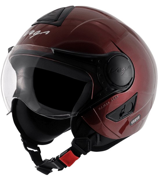 Vega Verve Open Face Burgundy Helmet (ISI Certified)