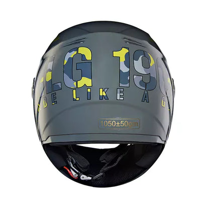 Camo Printed Full Face Helmet Gloss Grey