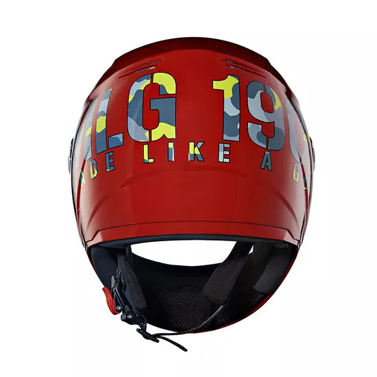 Camo Printed Full Face Helmet Gloss Red