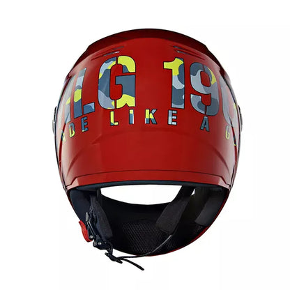 Camo Printed Full Face Helmet Gloss Red