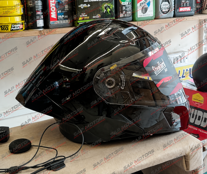Steelbird SBA-20 Bluetooth Smart Flip-Up Helmet – Glossy Black