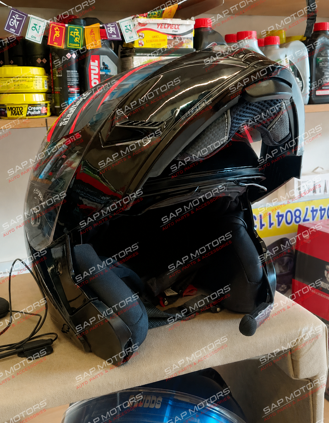 Steelbird SBA-20 Bluetooth Smart Flip-Up Helmet – Glossy Black