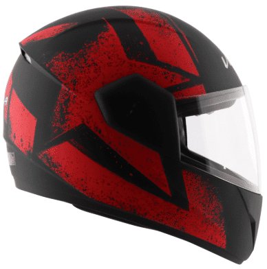 Vega Cliff Adventure Dull Black Red Helmet