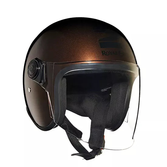 Copter Face Long Visior Helmet Brown