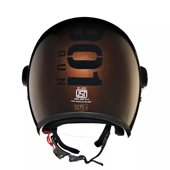 Copter Face Long Visior Helmet Brown