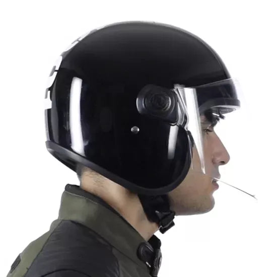 Copter Face Long Visior Helmet Gloss Black