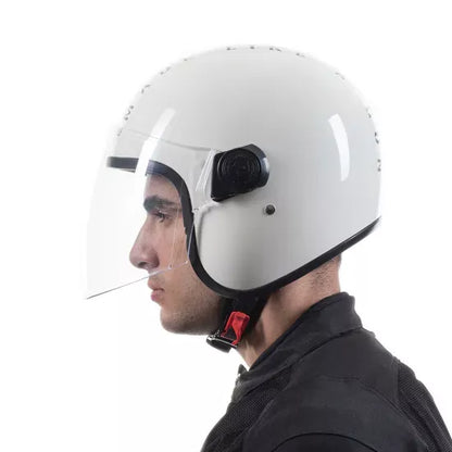 Copter Face Long Visior Helmet Glossy White