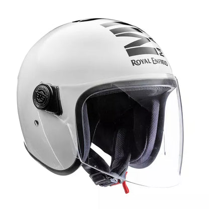 Copter Face Long Visior Helmet Glossy White