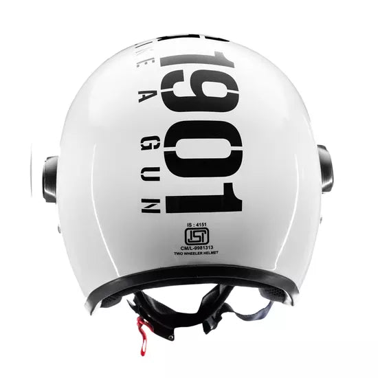 Copter Face Long Visior Helmet Glossy White