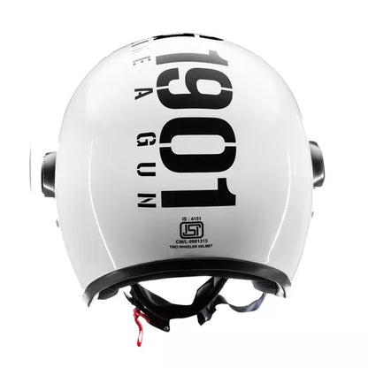Copter Face Long Visior Helmet Glossy White