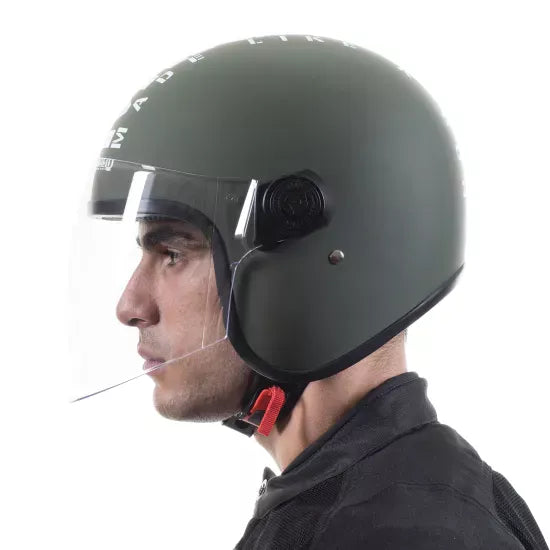 Copter Face Long Visior Helmet Matt Battle Green